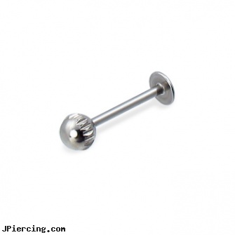 Notched ball labret, 18 ga, balls piercing, cock rings ball splitters, belly button ring balls, jewled 16 gauge labrets, labret and nose piercing