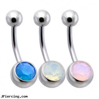 Opal Stone Belly Ring, opal body piercing, opal belly ring, belly jewelry opal, ear rings purple shard jewelry stone, rolling stones tongue jewelry