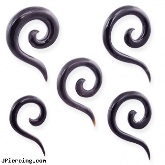 Organic buffalo horn spiral taper, organic nipple jewelry, organic body jewelry, organic body jewelery, body jewelry water buffalo 16 gauge, wholesale body jewelry horn and bone