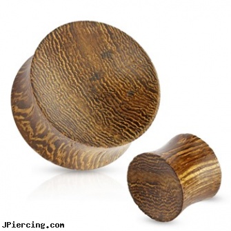 Pair Of Concave Saddle Fit Snake Wood Organic Plugs, torn penis piercing repair, non piercing saddle valve, snake bite piercing, wooden body jewelry, hollywood body jewelry