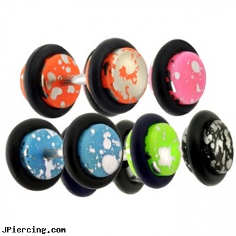 Pair of Fake Acrylic Splat Plugs, 16 Gauge, torn penis piercing repair, sex shops fake percings, where can buy fake lip rings, fake belly rings, gauge acrylic body jewelry