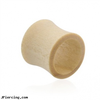 Pair Of Natural Blonde Wood Saddle Tunnels, torn penis piercing repair, clit piercing blonde, wooden body jewelry, ironwood piercing studios, organic wood body jewelery