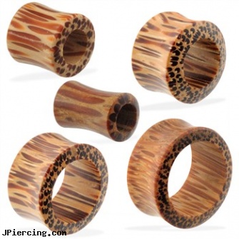 Pair Of Organic Coconut Wood Tunnels, torn penis piercing repair, organic nipple jewelry, care of organic body jewelery, organic body jewelery, hollywood body jewelry