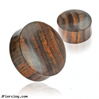 Pair Of Solid Organic Sono Wood Saddle Plugs, torn penis piercing repair, solid titanium body jewelry, solid gold tongue rings, solid gold navel rings, organic nipple jewelry