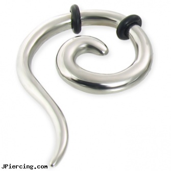 Pair Of Spiral Earrings, 6 Ga, torn penis piercing repair, spiral piercing, body and jewelry and spiral, multiple piercing spiral earrings, cartilage earrings for cheap