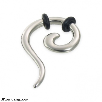 Pair Of Spiral Earrings, 8 Ga, torn penis piercing repair, spiral navel ring, body and jewelry and spiral, spiral piercing, how long before removing earrings after first ear piercing