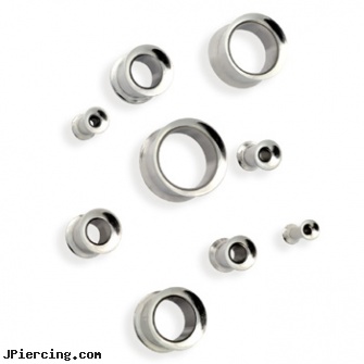 Pair Of Stainless Steel Double Flare Tunnel, torn penis piercing repair, 8-ga cbr or bcr stainless piercing 1-, titanium or stainless steel belly button rings, stainless steel nose rings, surgical steel nose stud