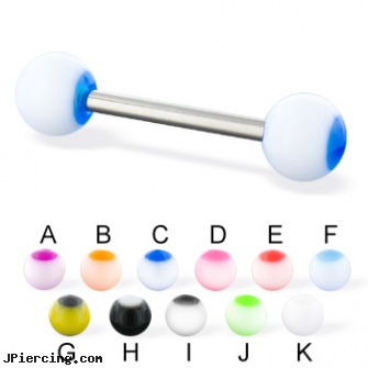 Panda ball straight barbell, 14 ga, blinking koosh ball belly ring, adult cock and ball rings, beach ball barbell and eyebrow piercing, straight nose stud, gold plated straight barbell eyebrow jewelry