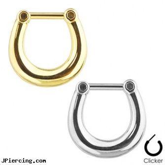 Plain Style Surgical Steel Septum Clicker Ring - 16G, complaints about piercing pagoda, ear piercing styles, styles of nose piercing, western style tongue studs, surgical steel navel rings