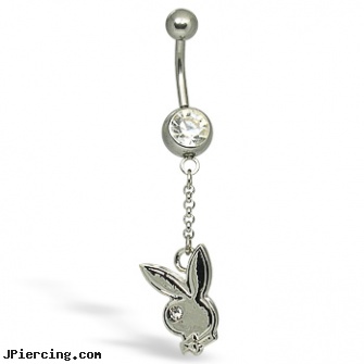 Playboy Belly Button Ring, playboy head, playboy nipple rings, playboy body piercing jewelry, celtic belly rings, all about belly piercing