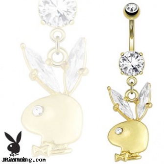 Playboy Bunny Gemmed Ear Dangle 14Kt Gold Tone Navel Ring, playboy girls of piercing pagoda, nose navel tongue rings playboy, playboy store, playboy1 bunny, playboy bunny pictures