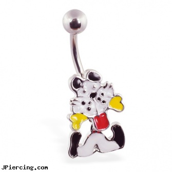 Puppy dog with bone belly ring, body jewelry curved nose bones, wholesale body jewelry horn and bone, wholesale body jewelry bone and marrow, titanium belly rings, gold mermaid belly rings
