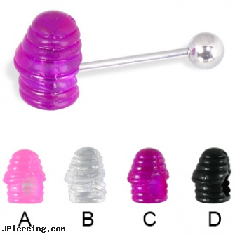 Ribbed penis tongue ring, 12, 14, or 16 ga, male climax control penis ring, key ring penis, penis enlargement rings, tongue piercing risk, cheap barbells and tongue rings vibrating