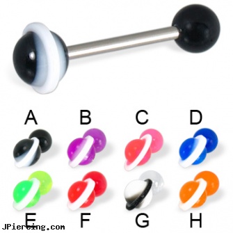 Saturn tongue barbell, 14 ga, fake tongue piercing, no credit free tongue ring, bitch tongue rings, no see-um tongue barbell, navel barbells