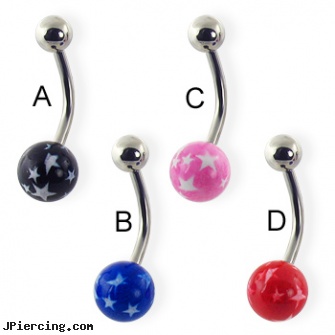 Single star ball belly ring, single use piercing kits, body jewelry single earings, patrick the starfish navel rings, star piercings, star tatoos