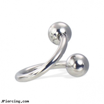 Spiral Barbell, 12 Ga, body and jewelry and spiral, spiral barbell, spiral piercing, guage barbell tongue, tongue peircing barbells