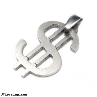 Stainless steel money sign pendant, stainless steel chain az, 8-ga cbr or bcr stainless piercing 1-, stainless steel triple cock ring, surgical steel body jewelry, industrial steel body jewellery