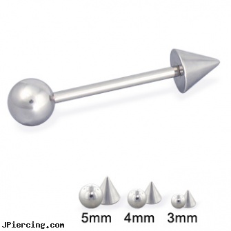 Steel ball and cone tongue ring , 16 ga, surgical steel prong set labrets, buy steel lip ring, surgical steel flat disc nose stud, cock ring effective placement balls, cock ball ring