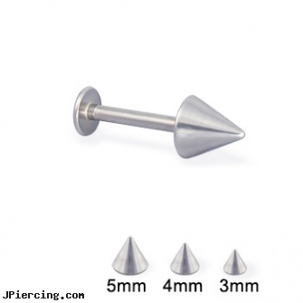 Steel cone labret, 16 ga, surgical steel belly rings, double steel cock rings, surgical steel body piercing jewelry, nipple piercing silicone, cone helix
