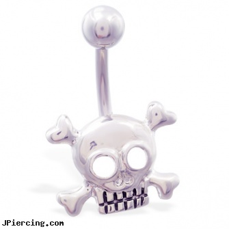 Steel skull belly button ring, stainless steel cock rings, steel earrings multiple ear piercings, surgical steel nose stud, skull labrets, skull shield piercing