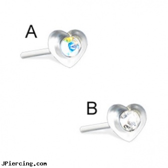 Sterling silver heart with stone straight nose bone, 20 ga, sterling silver starter studs, disney charms sterling silver, sterling navel ring, silver cock rings, adjustable silver cock ring