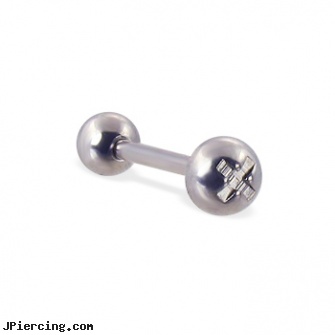 Straight barbell with screw ball, straight nose stud, gold plated straight barbell eyebrow jewelry, straight pin nose rings, clit hood barbells balls, colored heavy gauge tongue barbells