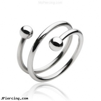 Surgical Steel Spiral Ring, body piercing jewelry surgical steel, surgical placement of rings in cock and scrotum, surgical steel nose stud, stainless steel nipple rings, stainless steel rings