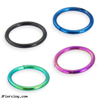 Titanium Anodized Segment Ring, 14 Ga, titanium navel rings, titanium horseshoe, titanium body percing jewelry, anodized body navel ring, captive segment cock rings