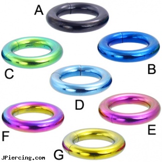 Titanium anodized segment ring, 6 ga, black line titanium body jewelry jewelry nipple, solid titanium body jewelry, titanium body percing jewelry, anodized body navel ring, captive segment cock rings