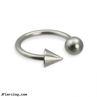 Titanium ball and cone circular barbell, 14 ga, titanium or stainless steel belly button rings, 29mm titanium barbell, belly ring titanium internally threaded, blinking koosh ball belly ring, belly button ring balls
