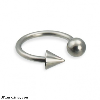 Titanium ball and cone circular barbell, 14 ga, titanium or stainless steel belly button rings, 29mm titanium barbell, belly ring titanium internally threaded, blinking koosh ball belly ring, belly button ring balls