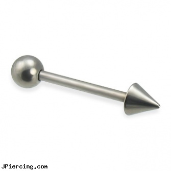 Titanium ball and cone straight barbell, 14 ga, titanium labret, solid titanium body jewelry, titanium micro labret, small balled labret, navel ring balls replacement