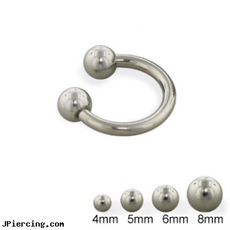 Titanium circular barbell, 14 ga, titanium tongue rings, titanium navel rings, titanium belly jewelry, circular barbell body jewelery, nipple rings non piercing circular slip on