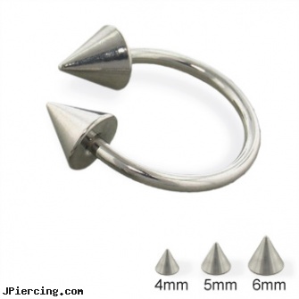 Titanium cone horseshoe barbell, 14 ga, titanium body jewellery, titanium tongue rings, belly ring titanium internally threaded, silicone cock ring with balls, cone helix