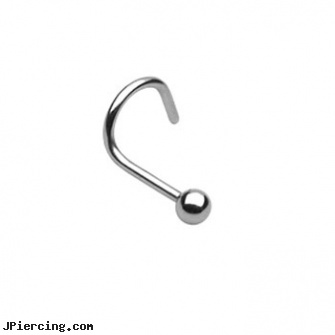 Titanium Nose Screw With 2Mm Ball, 18 Ga, titanium navel rings, titanium body percing jewelry, navel piercing barbell titanium, nose ring jewelry, sterling silver nose rings