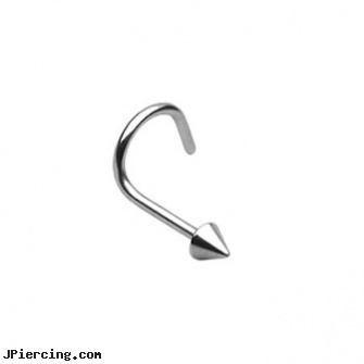 Titanium nose screw with 2mm cone, 18 ga, 18 gauge labret titanium, titanium body percing jewelry, piercing supplies titanium, nose navel tongue rings, does nose ring hurt