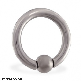 Titanium Snap-ball ball Captive bead ring, 4 ga, nipple rings titanium, titanium ear jewelry, titanium ear studs, wholesale ball tounge rings, navel rings football
