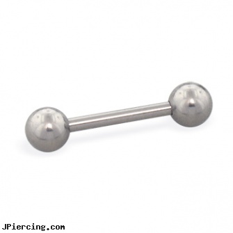 Titanium straight barbell, 14 ga, titanium body jewelry, titanium body jewelery, titanium body jewellery, straight pin nose rings, gold plated straight barbell eyebrow jewelry