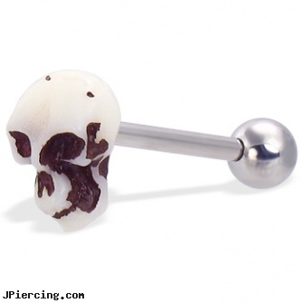 Tongue ring with acrylic skull, 12 ga, proper tongue piercing placement, playboy bunny tongue rings, ladybug tongue rings, cock ring gallery, the penis rings method