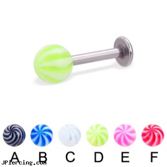 Tornado ball labret, 14 ga, cock and ball piercing, ball and cock ring, cock and ball testicle piercing torture, buy 16 gauge labrets, labret self piercing instructions online