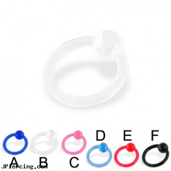 Transparent acrylic captive bead ring, 12 ga, acrylic eyebrow rings, 10 gauge acrylic tapers, body jewelry acrylic, captive ball, captive bead ring