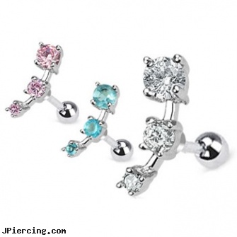 Triple CZ Droplet Tragus/Cartilage Piercing Stud Surgical Steel, stainless steel triple cock ring, piercing your belly buttonpictures, navel piercing and banana bells, how belly button piercings are done, nose piercing studs