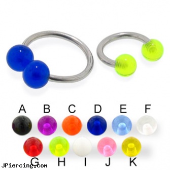 UV ball circular barbell, 14 ga, cbt play piercing balls gallery, cock ring placement balls penis, ball belly ring, 16 ga circular barbell body jewelery, circular barbell body jewelery