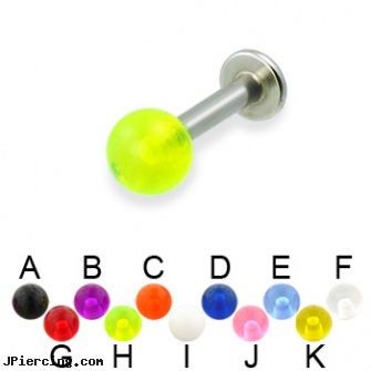 UV ball labret, 12 ga, rhinestone dimple ball charm belly ring, curved earrings screw balls, barbell balls, labret piercings pictures, buy labrets
