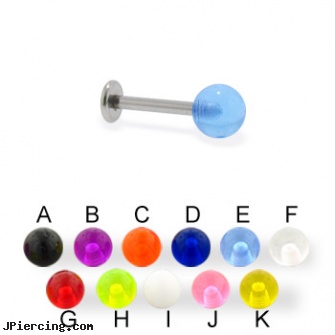 UV ball labret, 14 ga, replacement balls for body jewellery, flashing labret ball, beach ball barbell and eyebrow piercing, labret 10mm 14 ga, disturbed labret jewlery