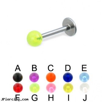 UV ball labret, 16 ga, belly ring balls, tongue ring balls, small balled labret, cheap body jewerly labrets, labret talon