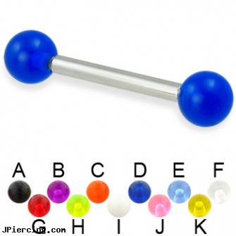 UV ball straight barbell, 12 ga, cock and ball piercing, rhinestone dimple ball charm belly ring, ball percing, straight nose stud, straight onyx plugs