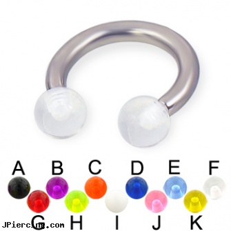 UV ball titanium circular barbell, 10 ga, cock ring placement balls penis, cock ring effective placement balls, ball belly ring, belly ring titanium internally threaded, titanium navel rings