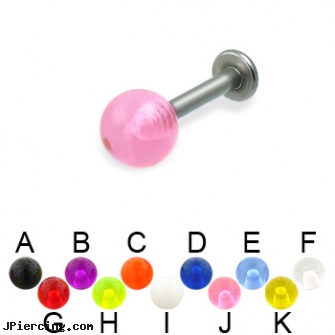 UV ball titanium labret, 14 ga, mm eyebrow balls, belly ring balls, clit hood barbells balls, titanium belly rings, titanium navel piercing