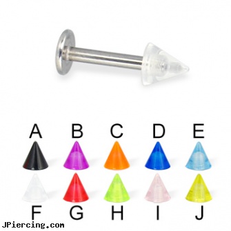 UV cone labret, 14 ga, helix cone, silicone cock rings, cone helix, labret replacement balls, gold jeweled labret ring